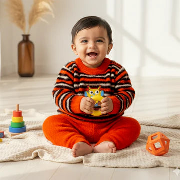 Baby Woolen Set-Love Orange