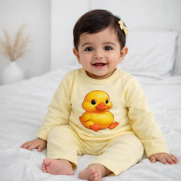 Baby Fleece Pajama Set-Duck Yellow